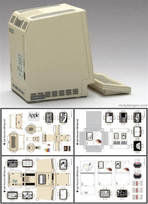 Apple Macintosh 128k Personal Computer Miniature Paper Modelby Rocky