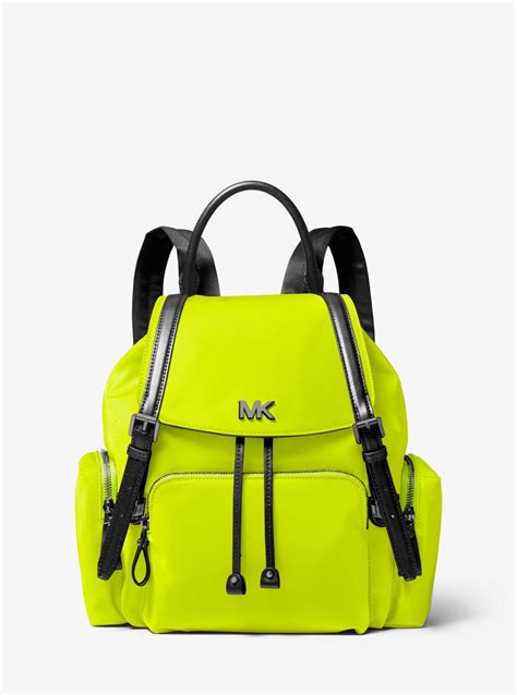 Michael Kors Beacon Medium Neon Nylon Backpack In Yellow Lyst