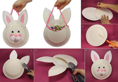 Use one small piece of your paper plate to cut out two bunny ears. Wonderful DIY Beautiful Easter Basket from Recycled Plastic Bag and Bottle