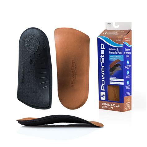 Powerstep Pinnacle Dress 34 Length Ultra Thin Orthotic Shoe Insoles