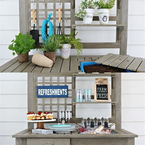 Farmhouse Potting Bench Outdoor Entertaining Better Homes And