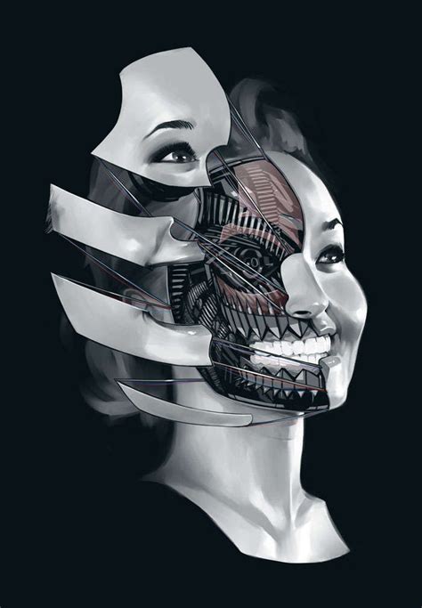 Segmented Cyborg Faces Billy Nunez Arte Cyberpunk Arte Sci Fi Sci