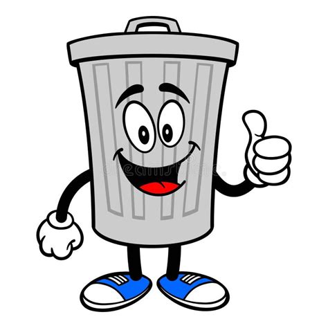 Trash Can Mascot With Thumbs Up Stock Vector Illustration Of Garbage