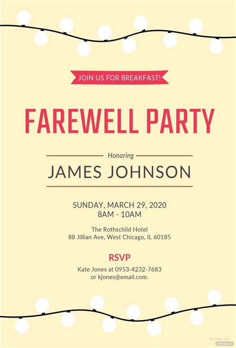 007 Template Ideas Farewell Party Invitation Free Word Throughout