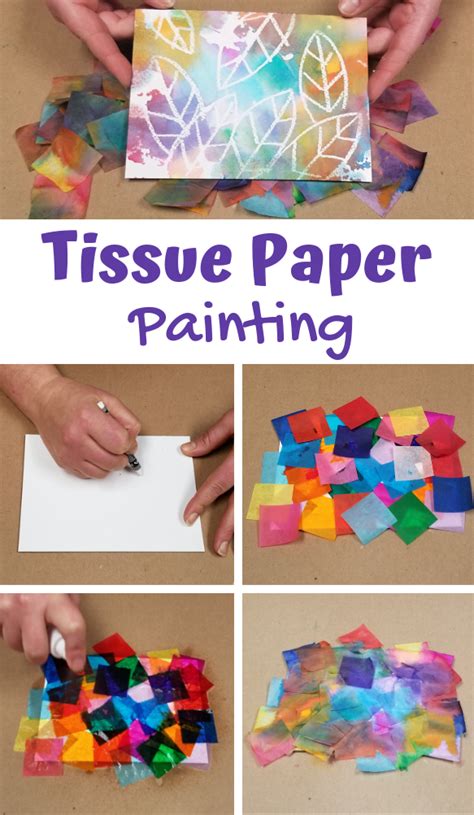 Tissue Paper Painting Bleeding Color Art Activity Wood Crafts Craft