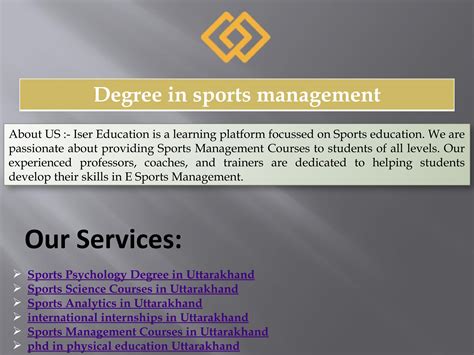 Degree In Sports Management By Isereducation Issuu
