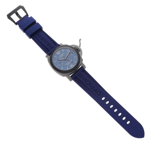 Panerai Luminor Gmt 44mm Blue Dial Titanium Watch Pam01279 Box Papers