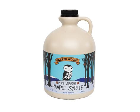 Pure Vermont Maple Syrup Half Gallon Jug 64 Ounces Barred Woods Maple