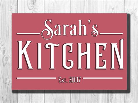 Cute Kitchen Sign Customizable Kitchen Sign Classic Style Aluminum