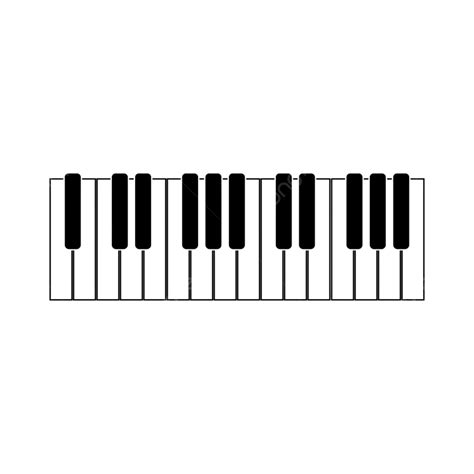 Piano Keyboard Silhouette Transparent Background Keyboard Piano Vector