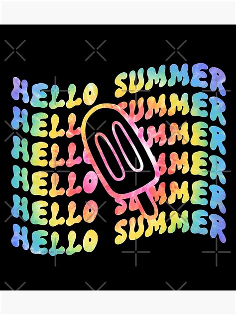Hello Summer Vacation Ice Cream Popsicle Ice Lolly Pastel Colors