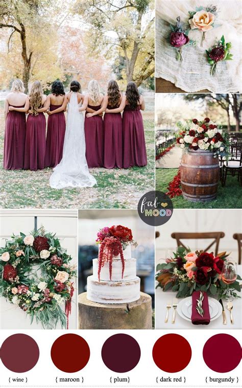 Burgundy Wedding Theme Shades Of Burgundy Wedding Color Scheme