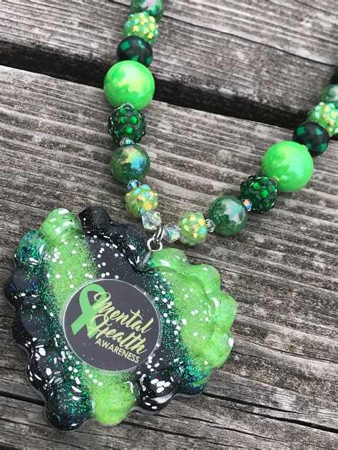 Necklaces Beaded Necklace Mental Health Awareness Mental Etsy