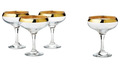 Gold Rim Champagne Glasses Coupes