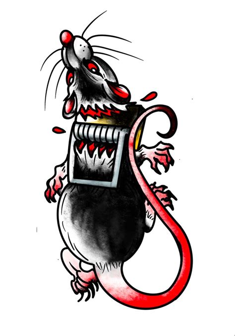 A Drawing Of A Rat With Its Mouth Open