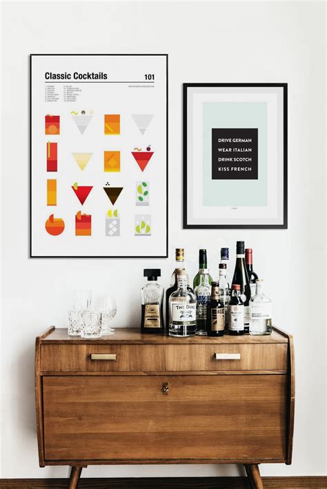 Classic Cocktails Poster In Standard Frame Juniqe Uk