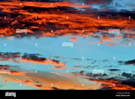 Heavenly Landscape With Dramatic Sunset Clouds Stock Photo Alamy