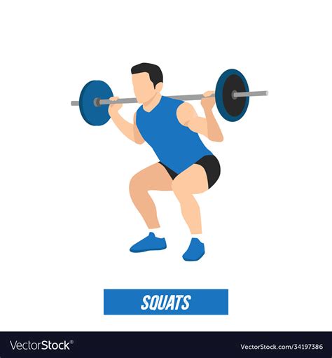 Young Athlete Powerlifter Squat In Powerlifting Vector Image