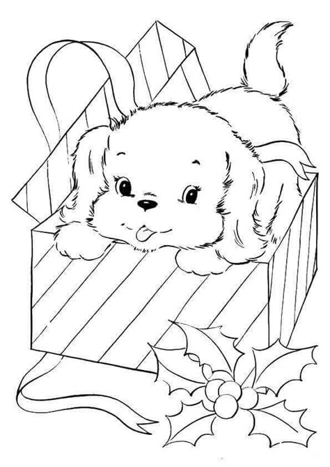 A puppy with a bow. 30 Free Printable Puppy Coloring Pages