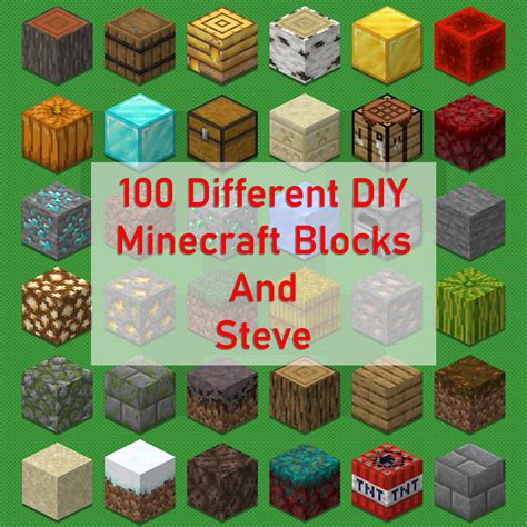 Diy Minecraft Blocks Printable 100 Different Minecraft Blocks