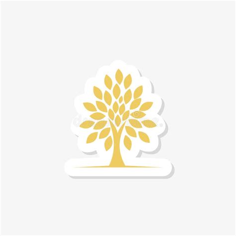 Gold Tree Plant Logo Gold Tree Icon On Dark Background Stock Vector