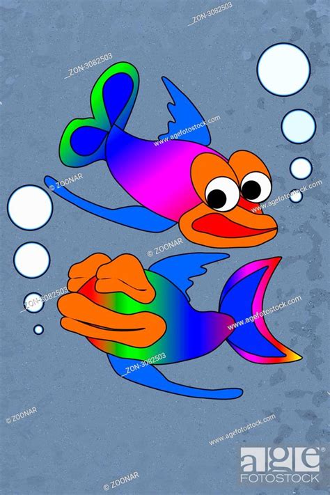 Comic Zeichnung Des Sternzeichens Fische Cartoon Drawing Of The Zodiac