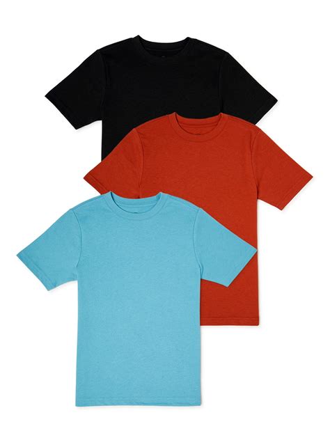 Wonder Nation Boys Crewneck Short Sleeve T Shirt 3 Pack Sizes 4 18