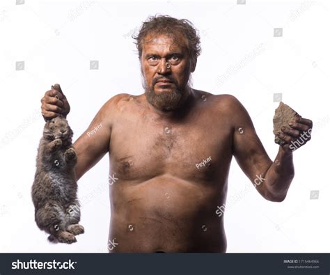 Neanderthal Man Ice Age Caveman Hare Stock Photo 1715464966 Shutterstock