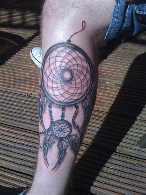 Awesome Dreamcatcher Tattoo On Leg