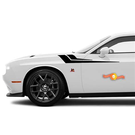 for 2015 2021 dodge challenger hash marks fender to side stripes racing decals