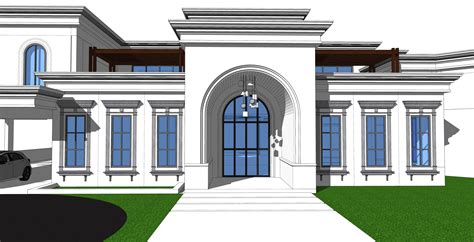 Classical Luxury House Sketchup Model Cgtrader Classic House Design