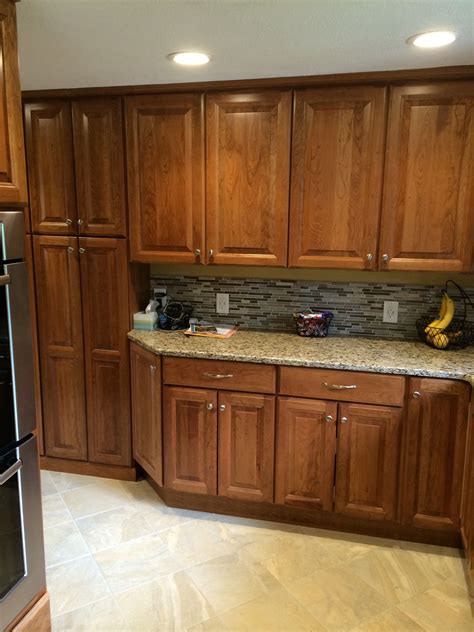 Solid Cherry Kitchen Check Out The Transition On The Tall Cabinet From