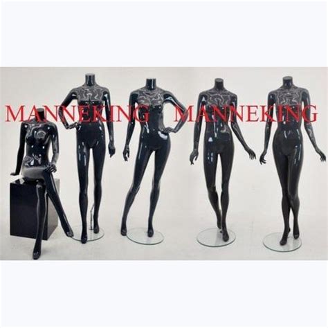 Plastic Standing Female Mannequin Matt Black For Garment Shop Rs