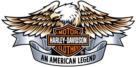 Bald Eagle With Open Wings Above Harley Davidson Logo Drawing Free