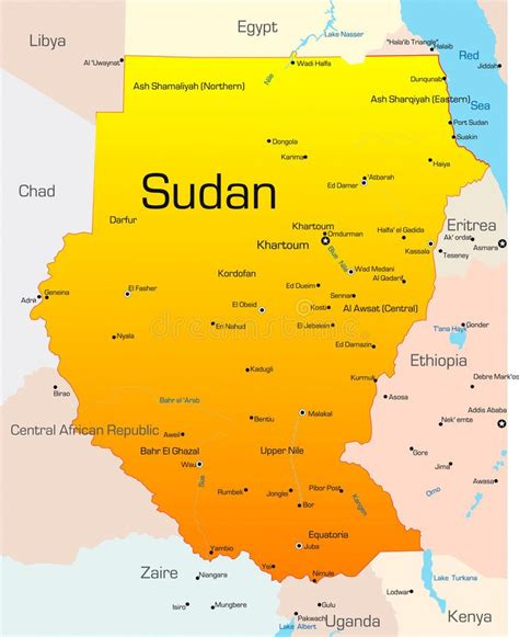 Sudan Abstract Vector Color Map Of Sudan Country Ad Vector
