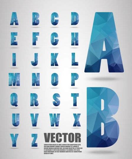 Geometry Alphabet Blue Vectors Welovesolo