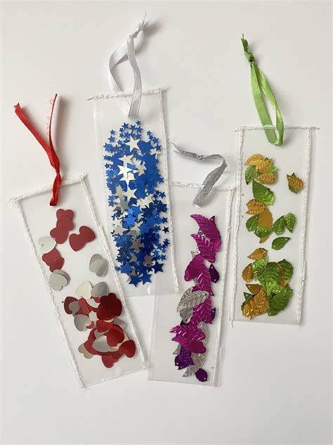 Shiny Confetti Bookmarks Clear See Through Etsy Bookmarks Handmade