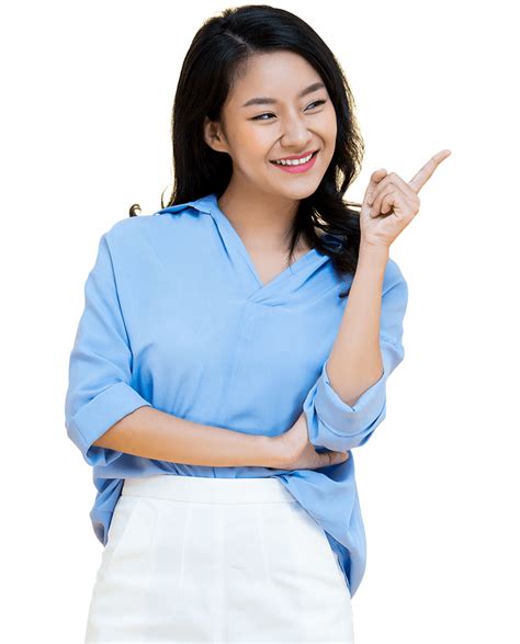 Asian Women Pointing Png Png Play