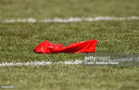 Red Challenge Flag On The Field Photos And Premium High Res Pictures