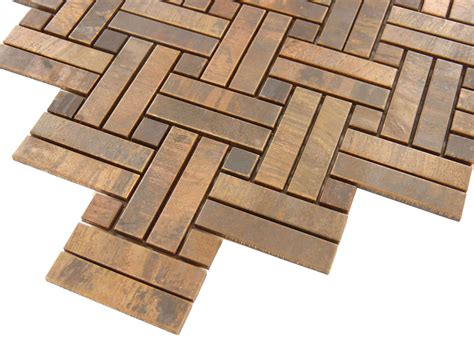 Basketweave Tile Backsplash Copper Metal Backsplash Tiles