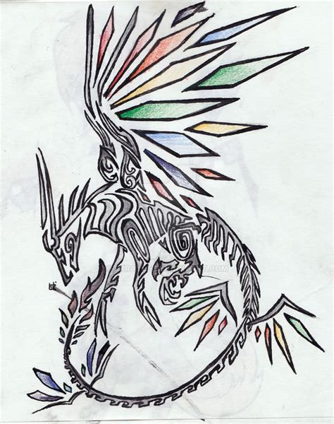 Rainbow Dragon Tribal Tattoo By Skrayle On Deviantart