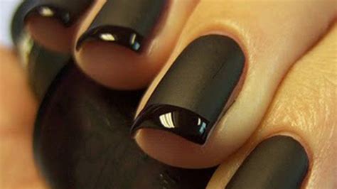 Nail Ideas A Black Matte French Manicure Allure