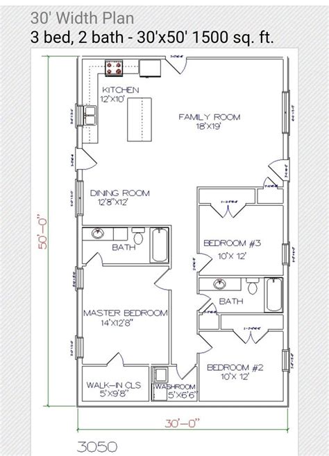 30x50 Floor Plan Barn Homes Floor Plans Pole Barn House Plans House