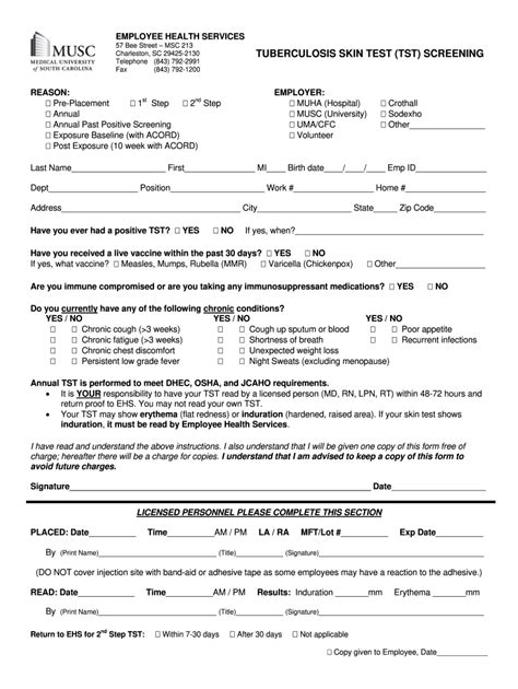 Printable Tb Test Form For Employment Fill Out Sign Online DocHub