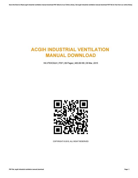 Acgih Industrial Ventilation Manual Download By C513 Issuu