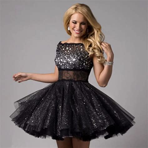 Aliexpress Com Buy Elegant Black Sheer Tulle Cocktail Dresses