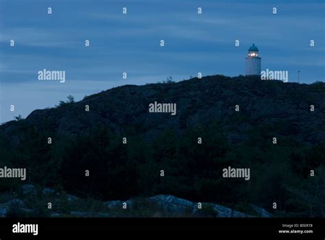Koster Lighthouse Northern Island Sweden Stock Photo Alamy