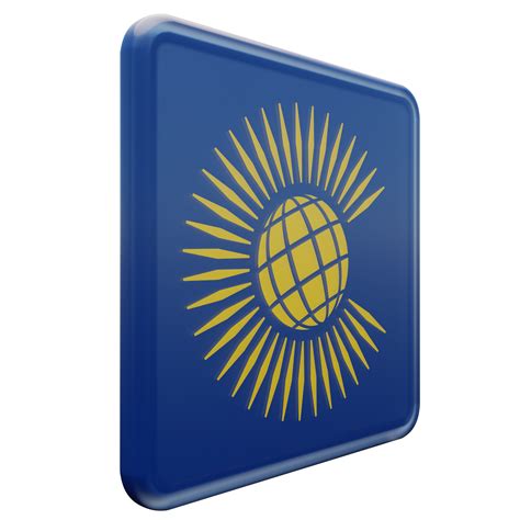 Commonwealth Of Nations Left View 3d Textured Glossy Square Flag