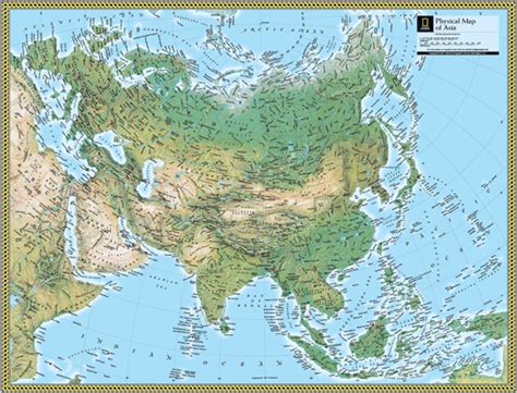 Asia Physical Wall Map By National Geographic Mapsales