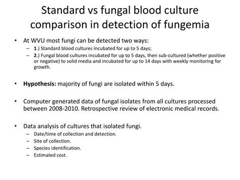 Ppt Standard Vs Fungal Blood Culture Comparison In Detection Of